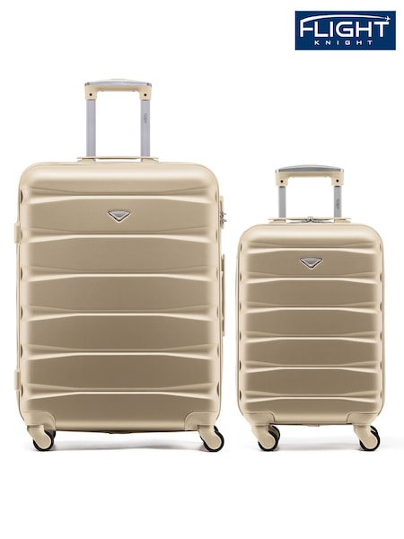 Flight Knight Medium & Small Check-In & Carry-On Hardcase Travel Nude Suitcases Set Of 2 (H65665) | £100