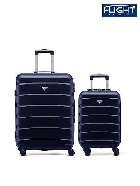 Flight Knight Blue Medium Check-In & Small Carry-On Hardcase Travel Suitcase Set Of 2 (H65690) | £100