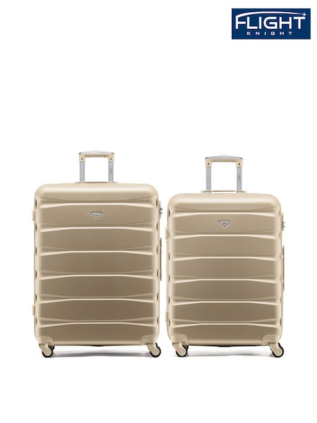 Flight Knight Medium & Large Check In Hold Luggage Hardcase Travel Suitcases Set Of 2 (H65709) | £120