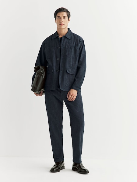 Universal Works Blue Brushed Denim Military Chinos (H65777) | £155