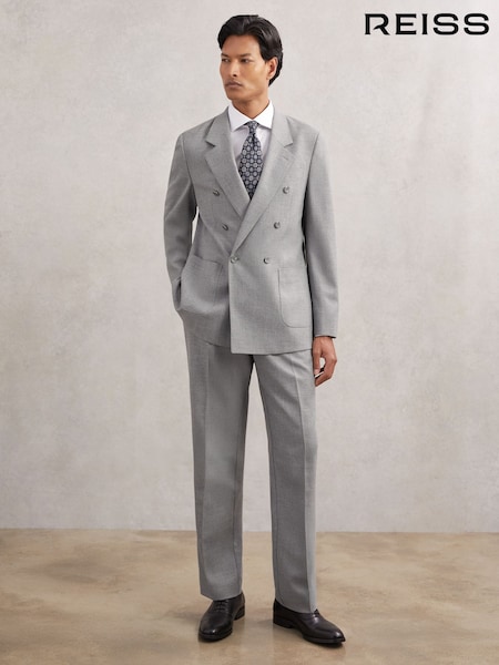 Reiss Soft Grey Archie Wool Mixer Trousers (H65974) | £178