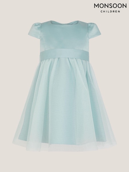 Monsoon Green Baby Satin Bridesmaid Dress (H66207) | £35 - £40