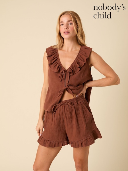 Nobodys Child Brown Tara Ruffle Shorts (H66223) | £45