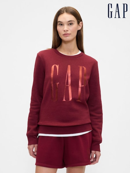 Gap Red Relaxed Logo Crew Neck Jumper (H66488) | £25