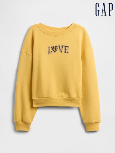 Gap Yellow Sweatshirt Oversized Crew Neck Sweatshirt (4-13yrs) (4-13yrs) (H66520) | £18