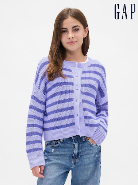 Gap Purple Stripe Oversized Cardigan (4-13yrs) (4-13yrs) (H66529) | £30
