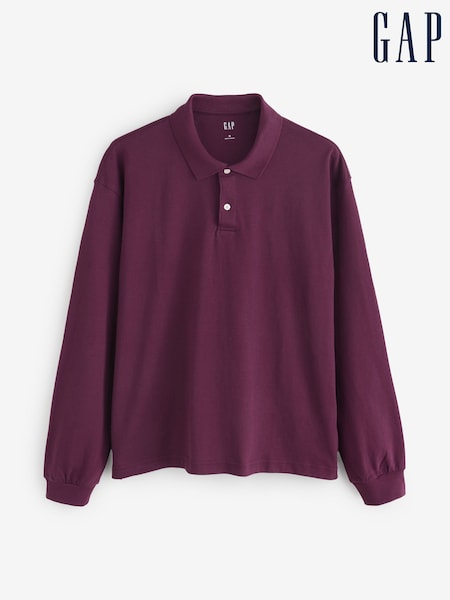 Gap Burgundy Red Heavyweight Jersey Polo Shirt (H66555) | £55