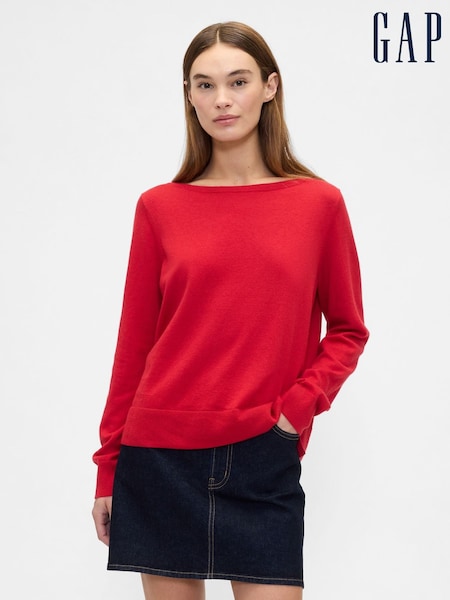 Gap Red Bella Boat Neck Jumper (H66575) | £30