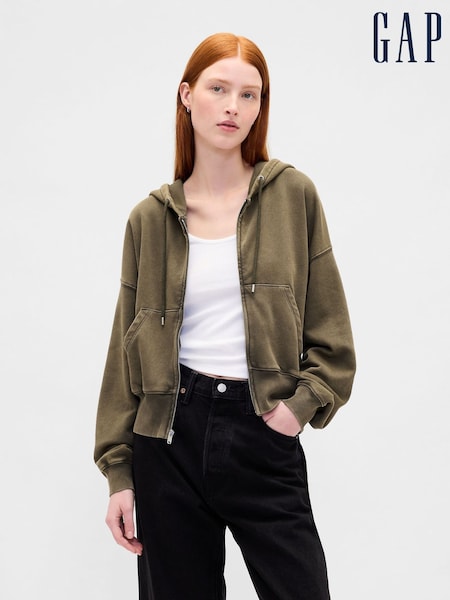Gap Green Vintage Soft Full-Zip Wedge Hoodie (H66636) | £55