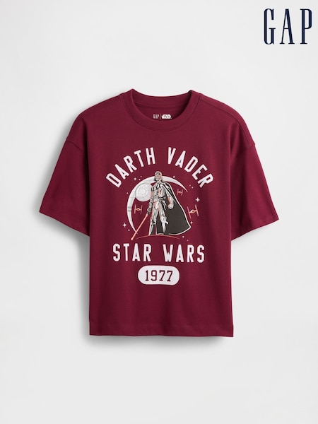 Gap Burgundy Red Star Wars Graphic Crew Neck Short Sleeve T-Shirt (4-13yrs) (4-13yrs) (H66651) | £25