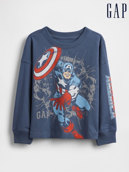 Gap Blue Marvel Graphic T-Shirt (6mths-5yrs) (6mths-5yrs) (H66725) | £18