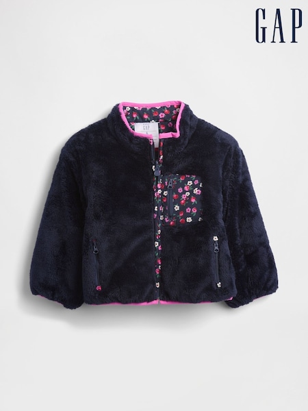 Gap Navy Blue Lightweight Sherpa Reversible Jacket (H66823) | £50