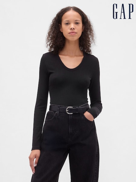 Gap Black Sheer Modern Rib T-Shirt (H66885) | £30