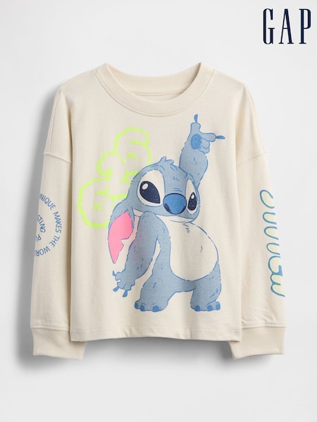 Gap Cream Disney Lilo and Stitch Graphic T-Shirt (6mths-5yrs) (6mths-5yrs) (H66887) | £18