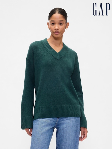 Gap Dark Green V-Neck Jumper (H66920) | £30