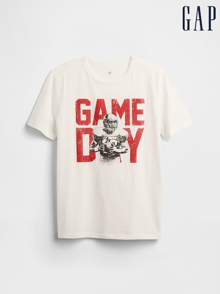 Gap White Graphic T-Shirt (4-13yrs) (4-13yrs) (H66945) | £10
