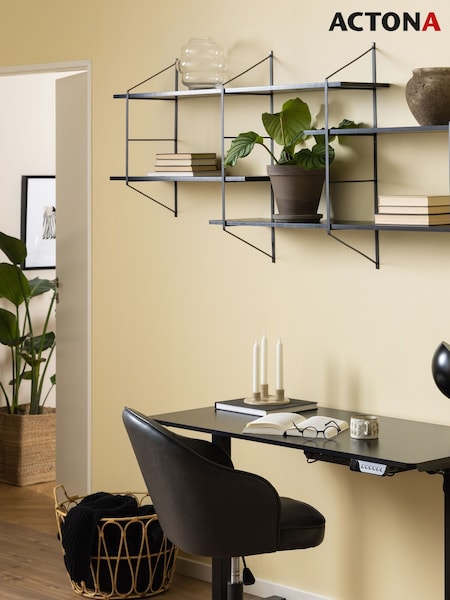 Actona Black Belfast Wall Unit with 4 Shelves (H66986) | £108
