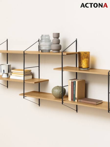 Actona Oak Belfast Wall Unit with 4 Shelves (H67006) | £108