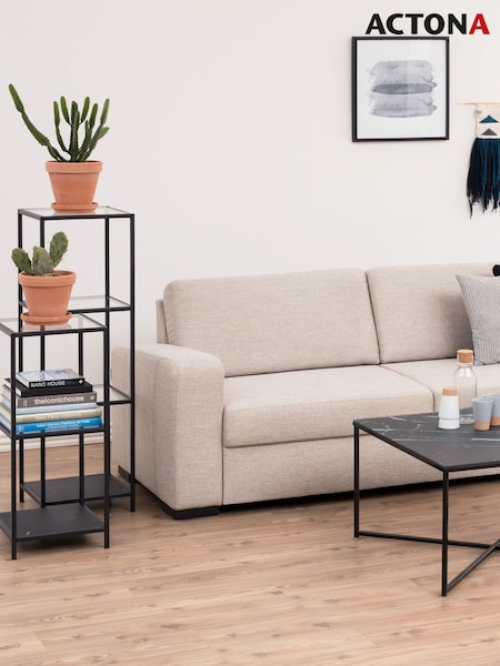 Actona Black Seaford Narrow Metal Bookcase with 2 Shelves (H67013) | £67