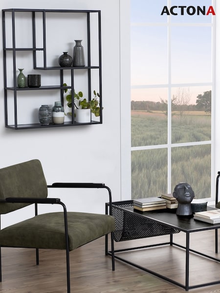 Actona Black Seaford Metal Wall Shelf with 3 Additional Shelves (H67015) | £83