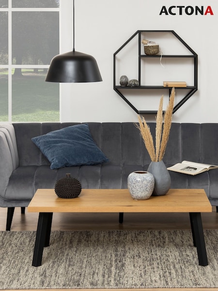 Actona Black Seaford Octagonal Metal Wall Shelf (H67022) | £99