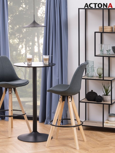 Actona Black Sonoma Oak Seaford Tall Metal Bookcase with 5 Oak Shelves (H67024) | £140