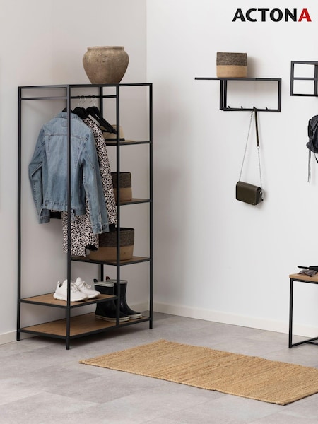 Actona Black Oak Seaford Metal Clothes Rack with 5 Shelves (H67026) | £162