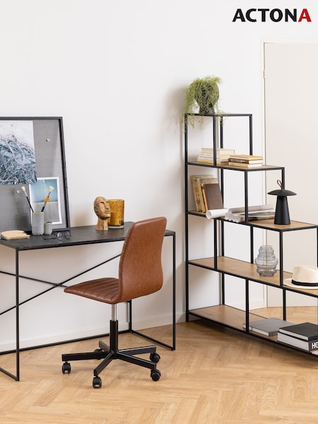 Actona Black Oak Seaford Bookcase with 4 Shelves (H67033) | £162