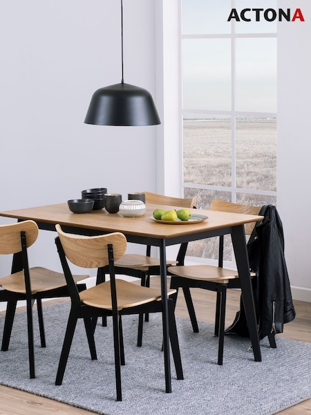 Actona Black Oak Roxby Dining Table (H67158) | £169