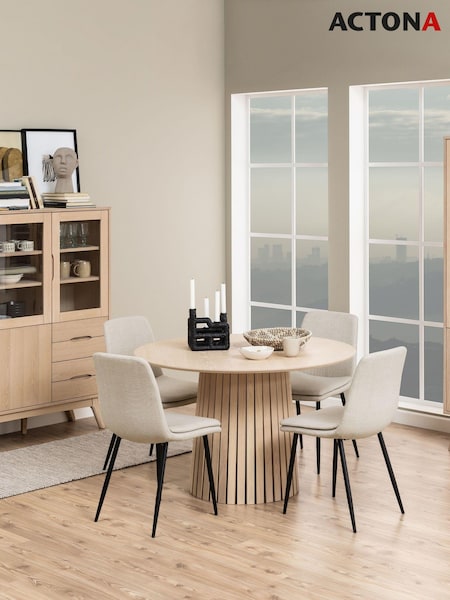 Actona Beige Cream Becca Dining Chair Set of 4 (H67173) | £349