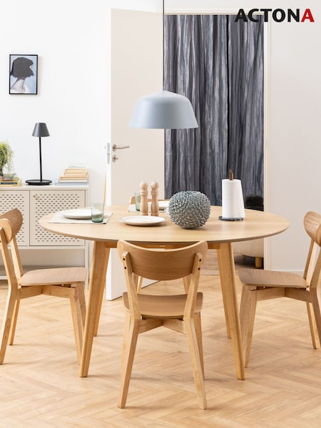 Actona Oak Roxby 4 Seater Round Dining Table (H67178) | £337