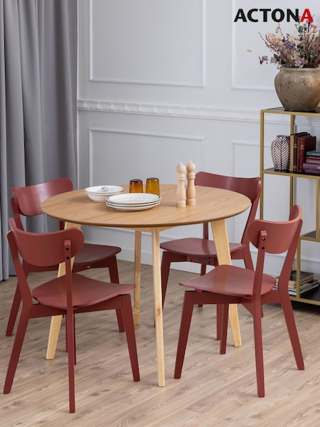 Actona Oak Roxby 4 Seater Compact Round Dining Table (H67186) | £184