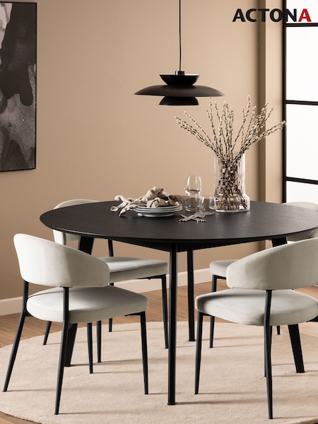 Actona Black Roxby 4 Seater Round Dining Table (H67265) | £337