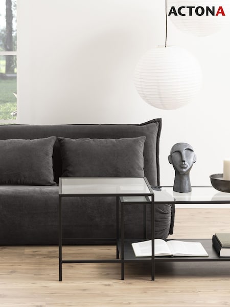 Actona Black Seaford Metal Coffee Table Set (H67287) | £123