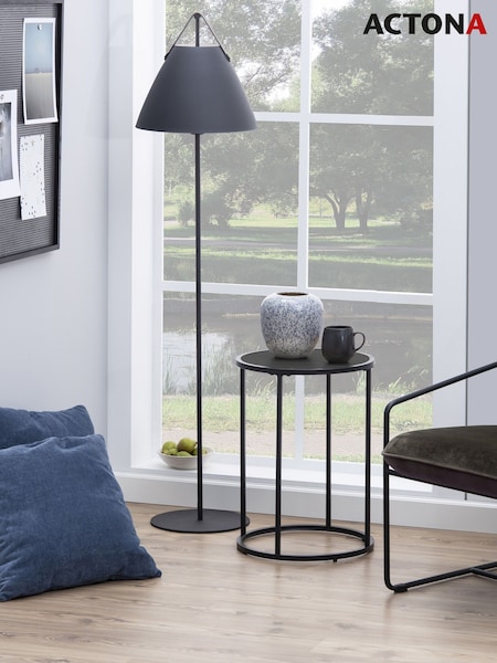 Actona Black Seaford Metal Small Round Side Table (H67302) | £47