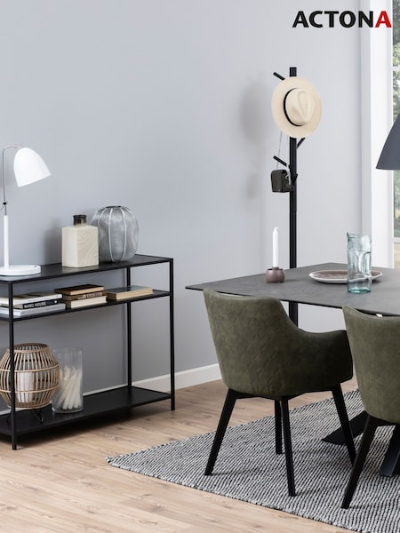Actona Black Seaford Console Table with 2 Shelves (H67308) | £90