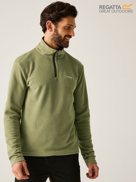 Regatta Green Mens Thompson Lightweight Half Zip Fleece (H67363) | £18