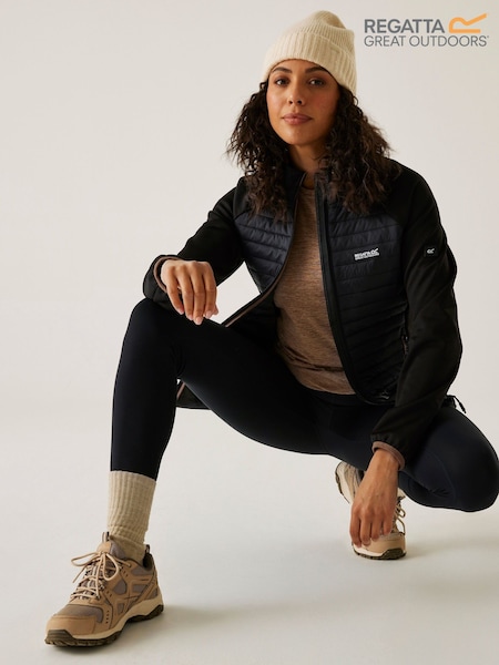 Regatta Black Womens Clumber Hybrid Coat (H67419) | £42