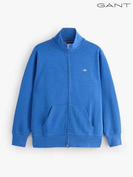 GANT Blue Regular Fit Shield Logo Full Zip Sweatshirt (H67457) | £120