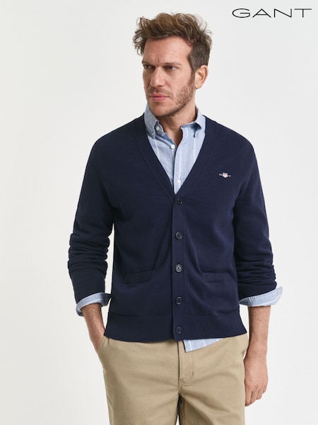 GANT Blue Casual Cotton Knit Cardigan (H67482) | £130