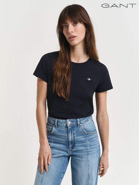 GANT Black Shield Logo T-Shirt (H67585) | £40