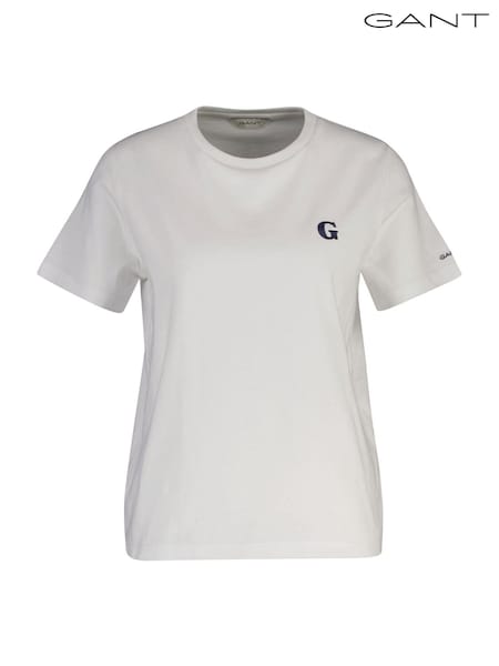 GANT White G Badge T-Shirt (H67614) | £50