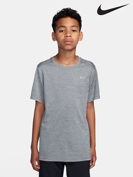 Nike Smoke Grey Miler Dri-FIT Short Sleeve T-Shirt (H67671) | £23