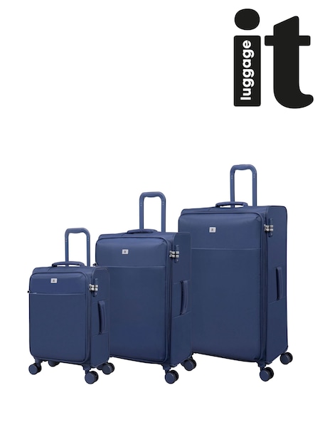 IT Luggage Blue Lustrous Luxe Luggage Set 3 Piece (H67753) | £220