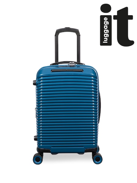 IT Luggage Blue Traversed Deep Dive Cabin Suitcase (H67768) | £60