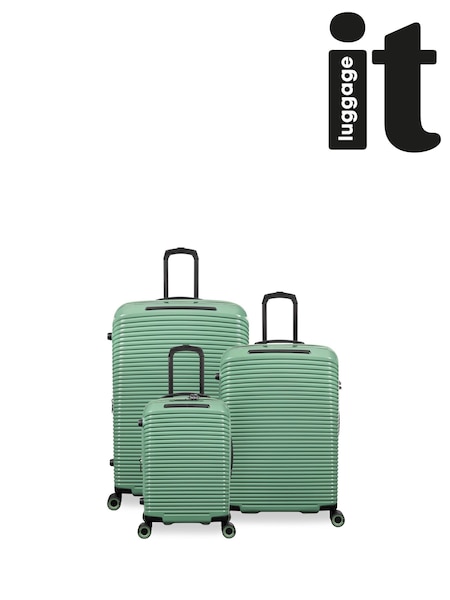 IT Luggage Green Traversed Hedge Suitcase Set 3 Piece (H67778) | £215