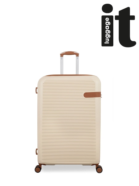 IT Luggage Large Cream Clarify Suitcase (H67783) | £80