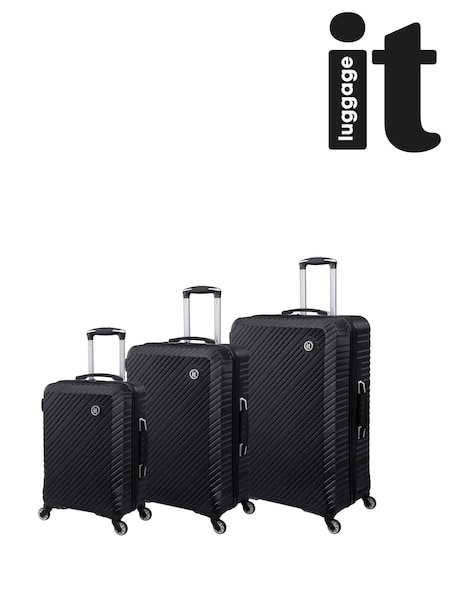 IT Luggage Recline Black Suitcases Set 3 Piece (H67784) | £135