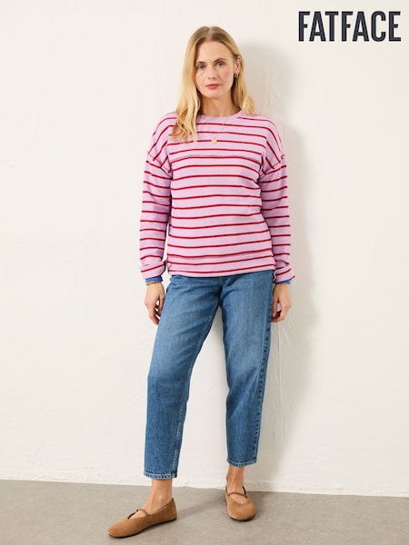 FatFace Airlie Lilac Purple Breton Stripe Crew Sweat (H67842) | £45