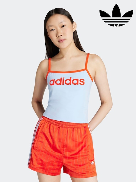 adidas Originals Blue/Orange Soccer Summer Binding Vest Top (H68070) | £30